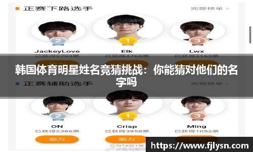 韩国体育明星姓名竞猜挑战：你能猜对他们的名字吗